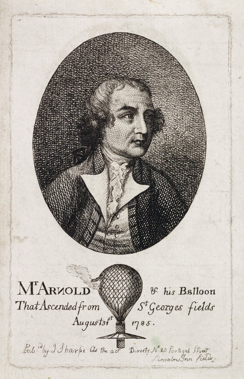 Stuart Amos Arnold, englantilainen aeronautti, s. 1785 tekijältä Unbekannt