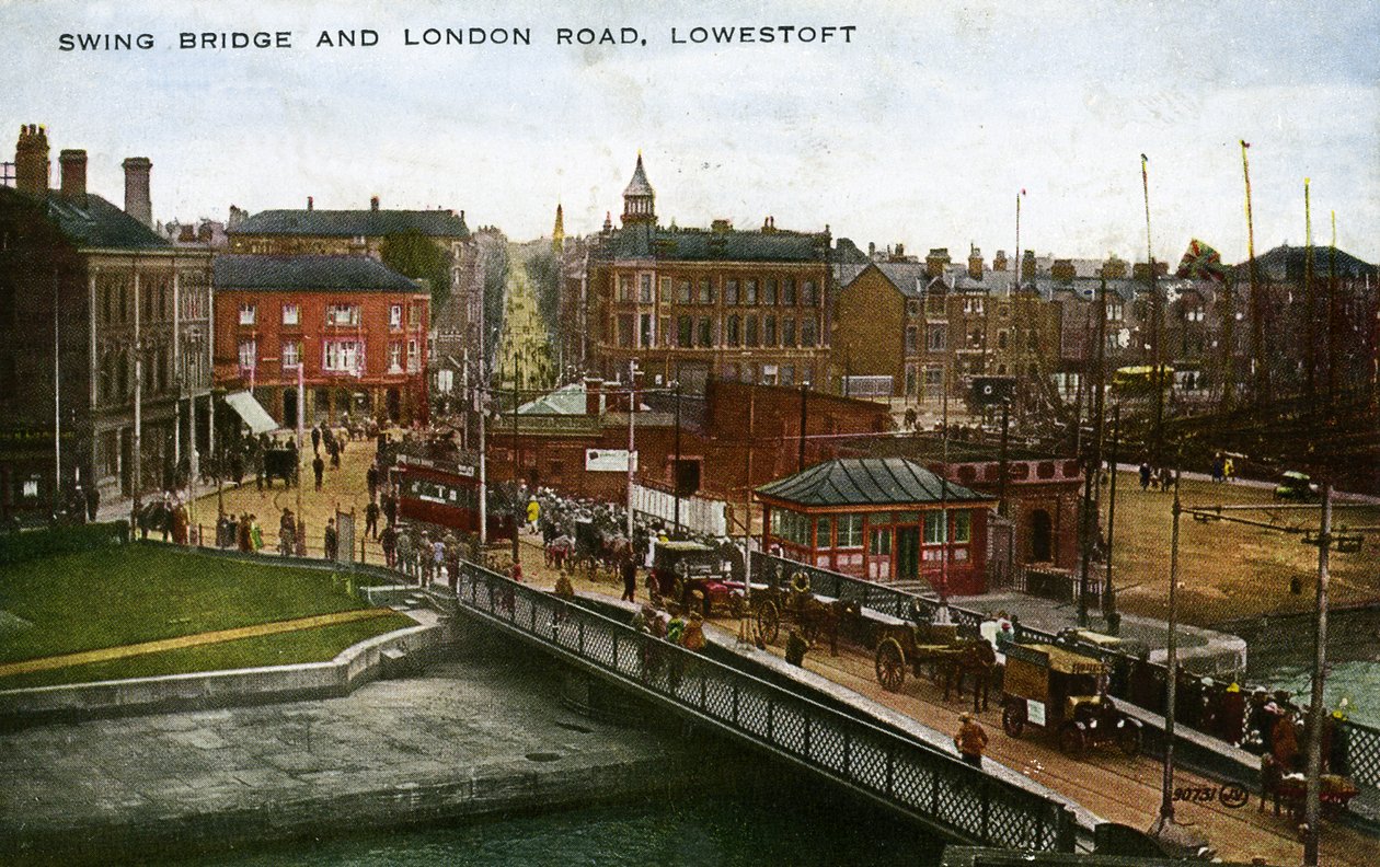 Swing Bridge ja London Road, Lowestoft tekijältä Unbekannter Künstler
