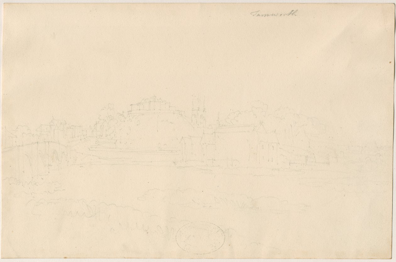 Tamworth Castle: lyijykynäpiirros, nd [1800-luku] tekijältä Unbekannt