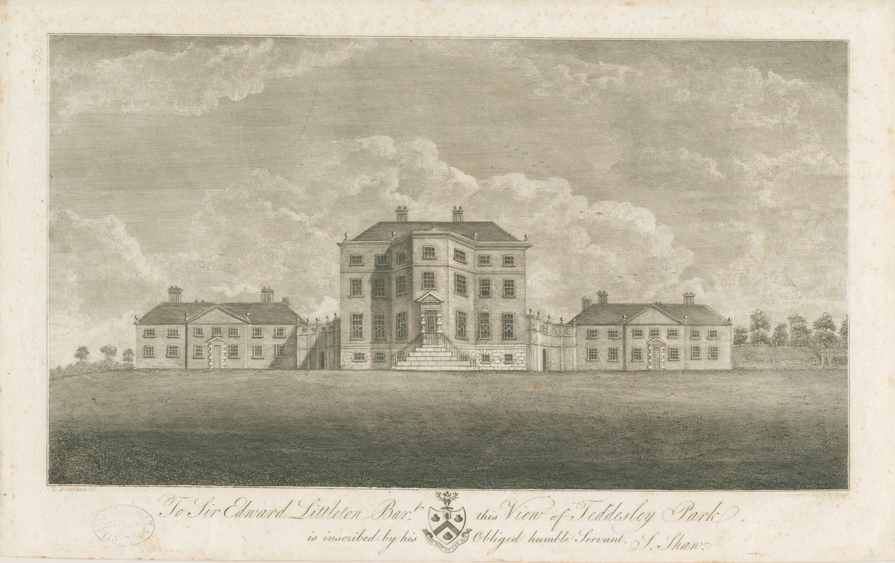 Teddesley Hall: kaiverrus ja [1700-luvun loppu] tekijältä Unbekannt