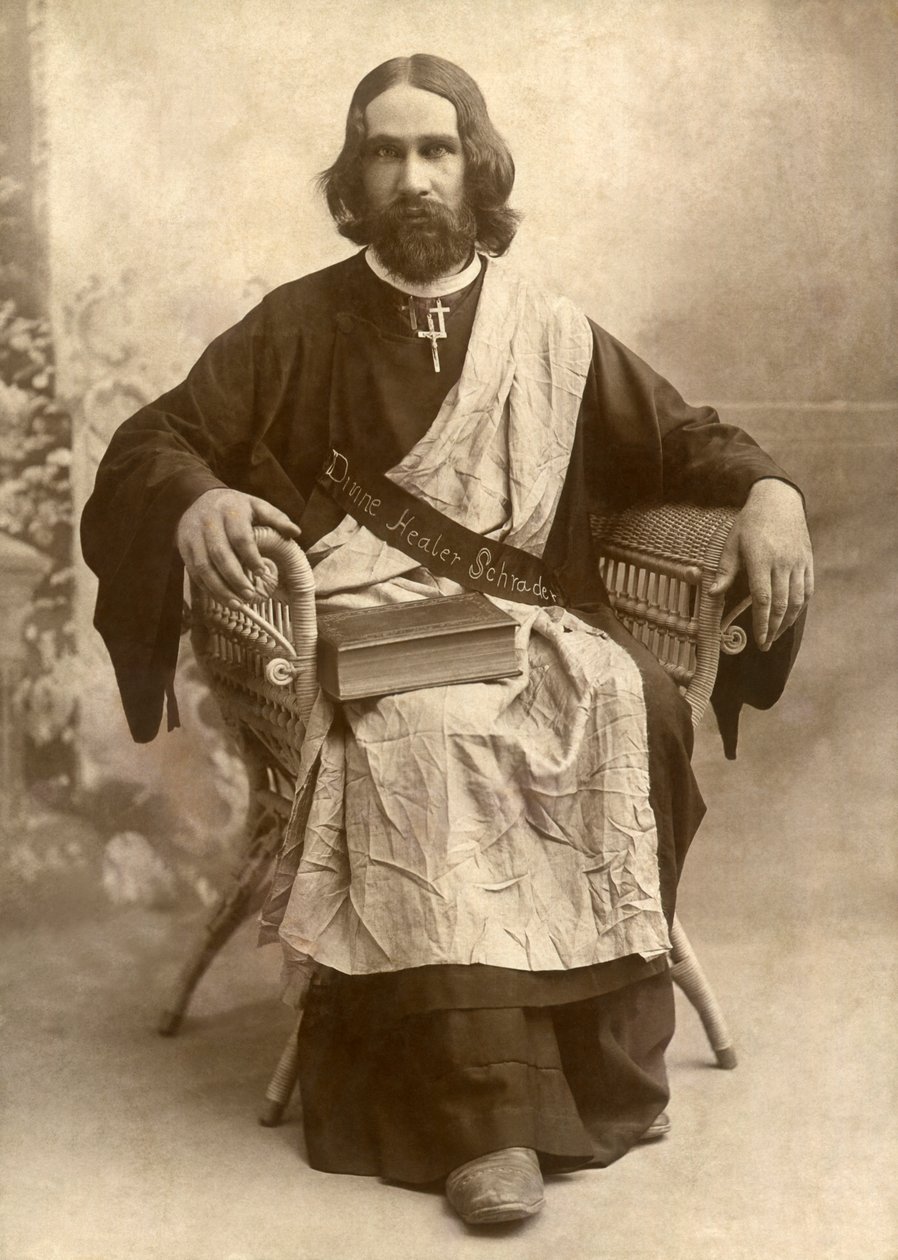 The Divine Healer Schrader, Temple, Texas, n. 1888 (b/w kuva) tekijältä Unbekannt