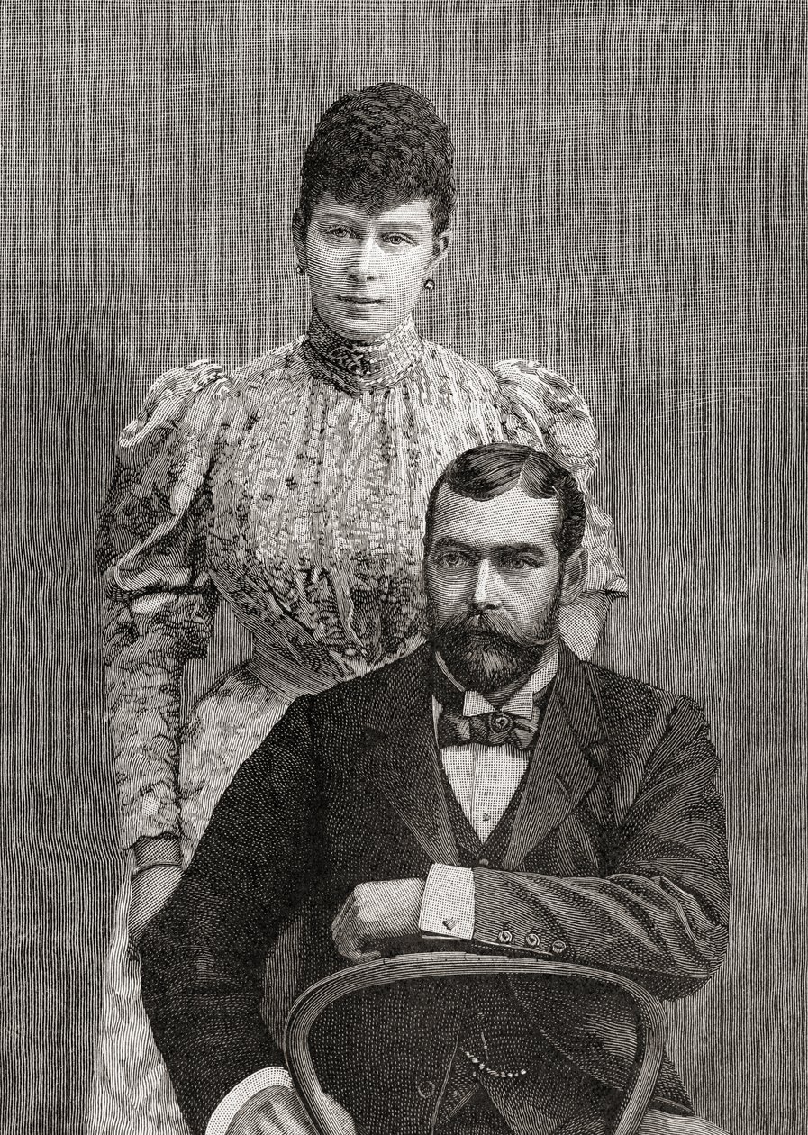 Cornwallin herttua ja herttuatar George V ja hänen vaimonsa Mary of Teck. tekijältä Unbekannt
