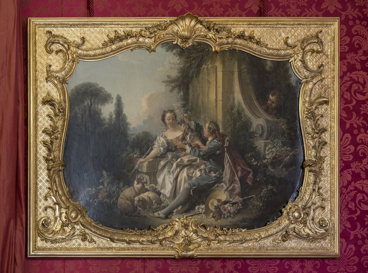 Gallanti pastori tai Garland. François Boucherin (1703-1770) maalaus. Prinsessan paraati tai paraatihuone. Hotel de Soubise, Pariisi tekijältä Unbekannt