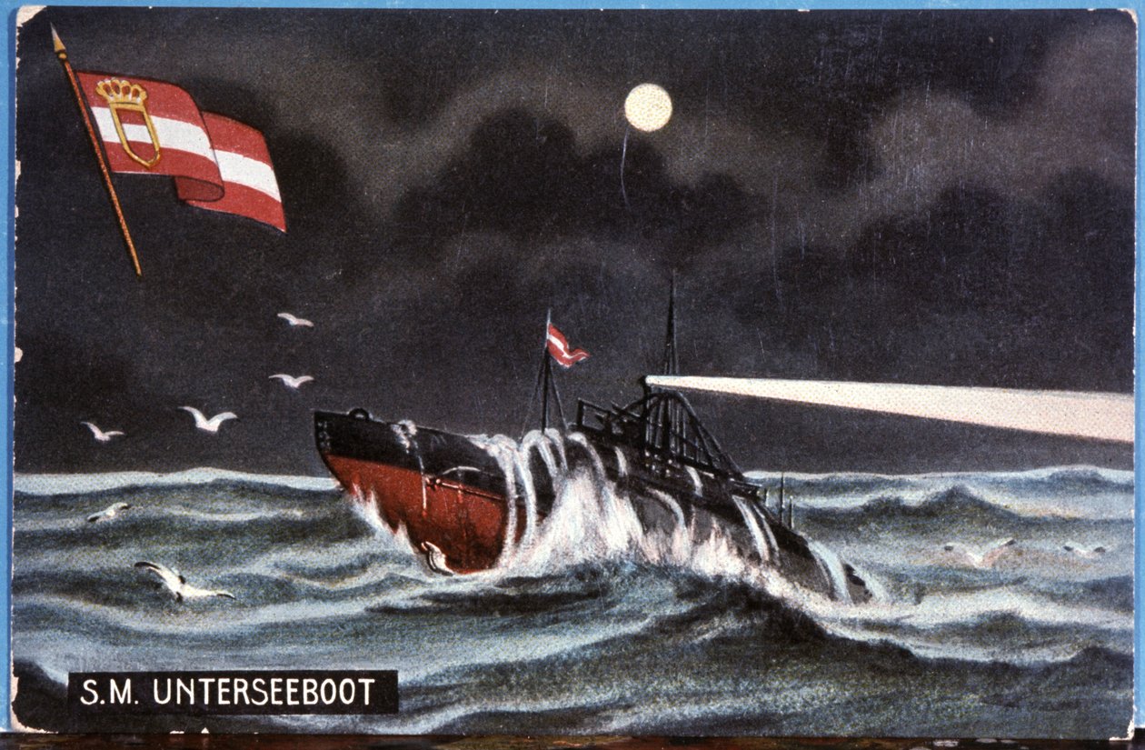 Saksalainen sukellusvene Unterseeboot, 1900-luvun alku (kuva). tekijältä Unbekannter Künstler