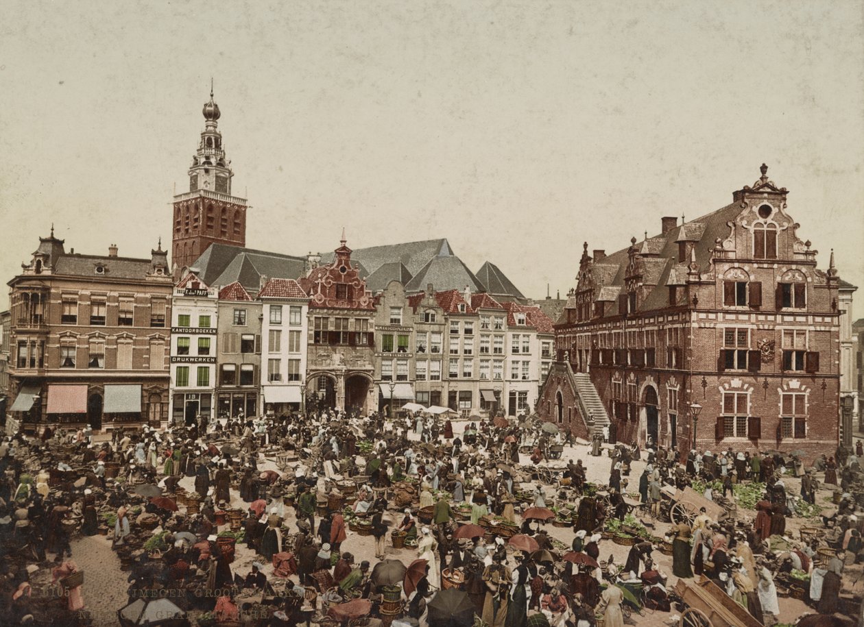 Suuret markkinat, Nijmegen, n. 1900 tekijältä Unbekannt