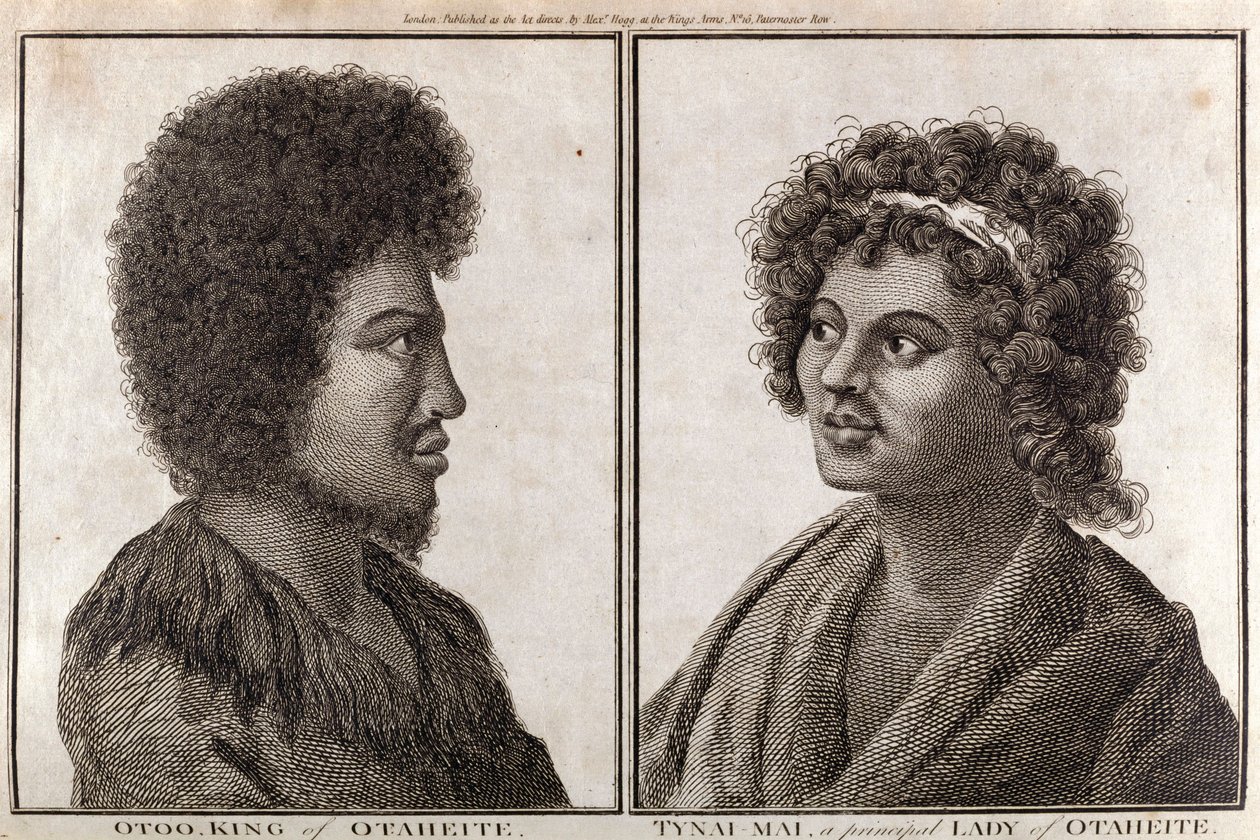 Tahitin kuningas ja päärouva, n. 1773 tekijältä Unbekannt