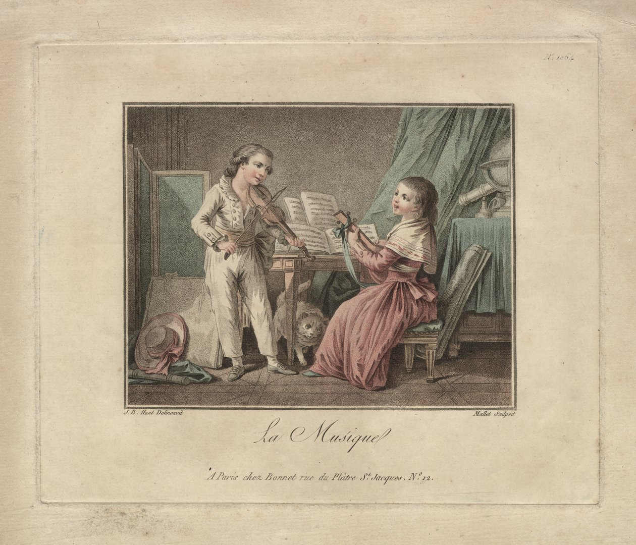 Musiikki, n. 1780 (kaiverrus) tekijältä Unbekannter Künstler