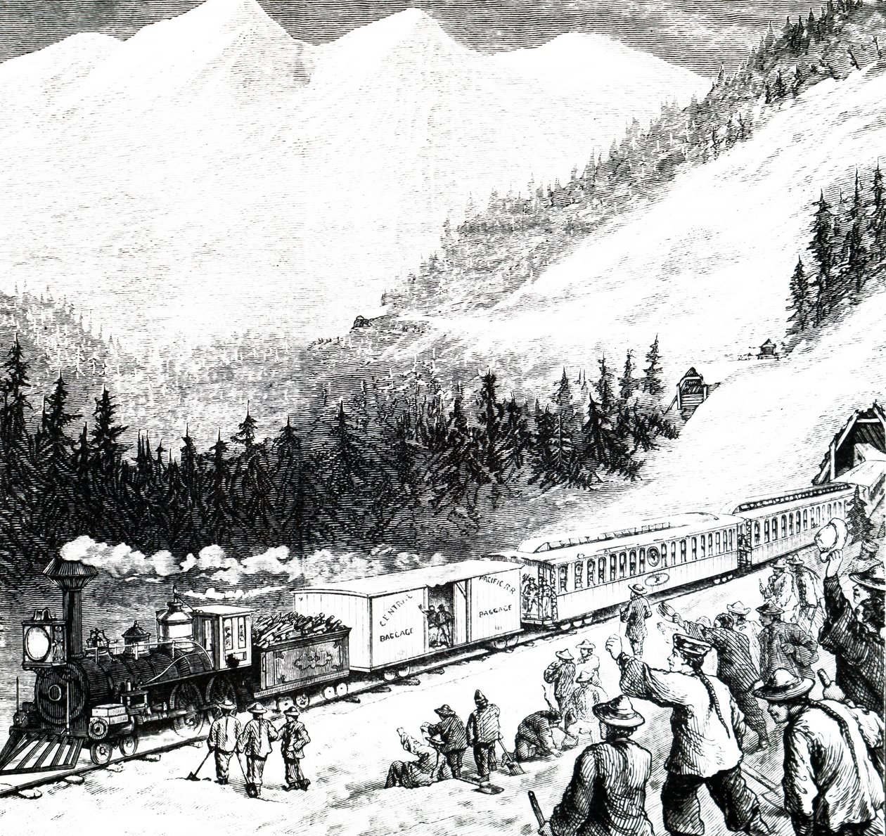 Pacific Railroad Sierra Nevadan vuoristossa. tekijältä Unbekannt