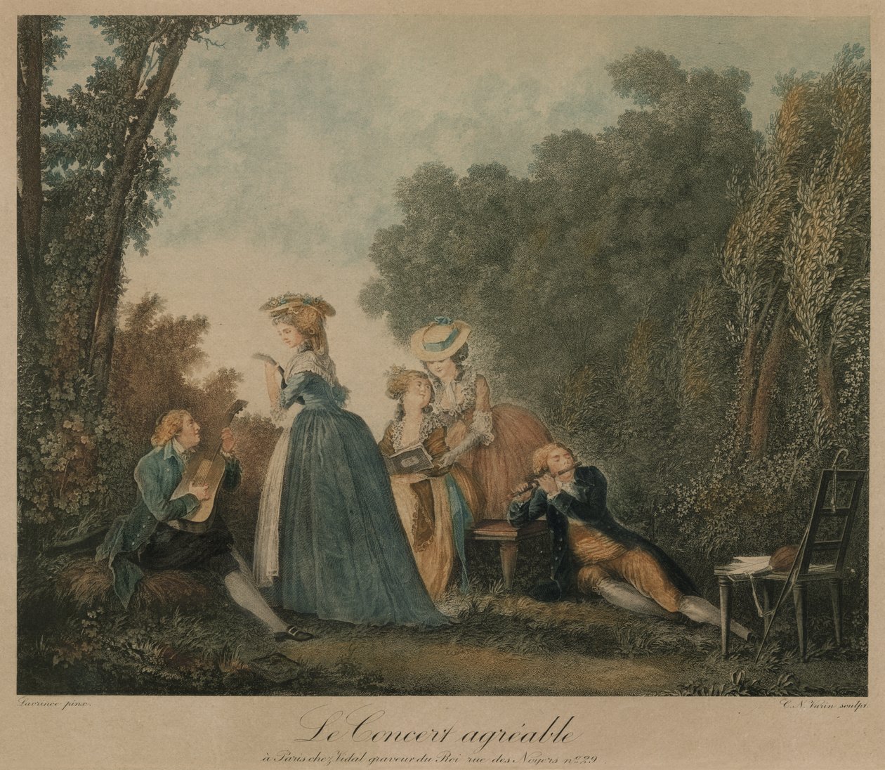 The Pleasant Concert, n.1810 (kaiverrus) tekijältä Unbekannter Künstler