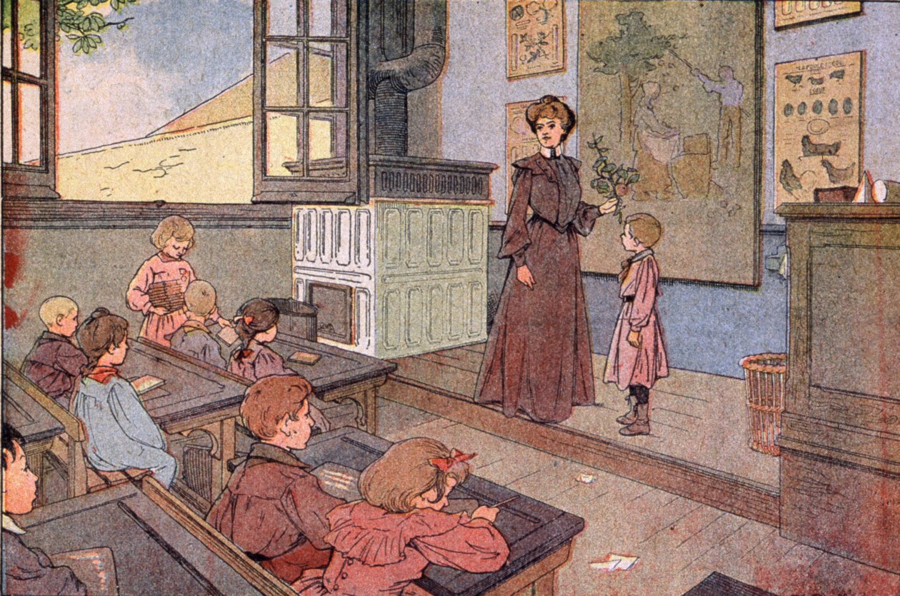 Tasavaltalainen koulu, 1900-luvun alku (kuvitus). tekijältä Unbekannter Künstler