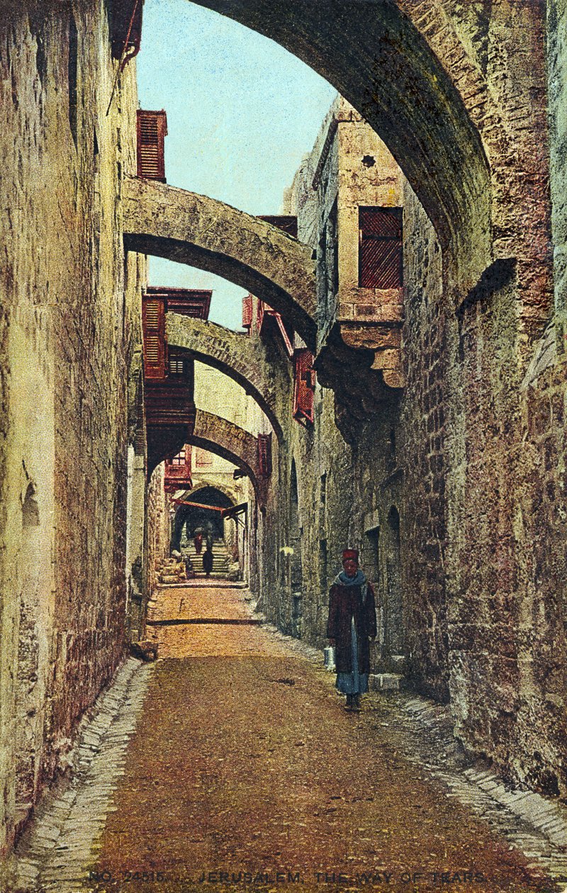 Ristin vaiheet, Jerusalem, 1900-luvun alku (postikortti). tekijältä Unbekannter Künstler