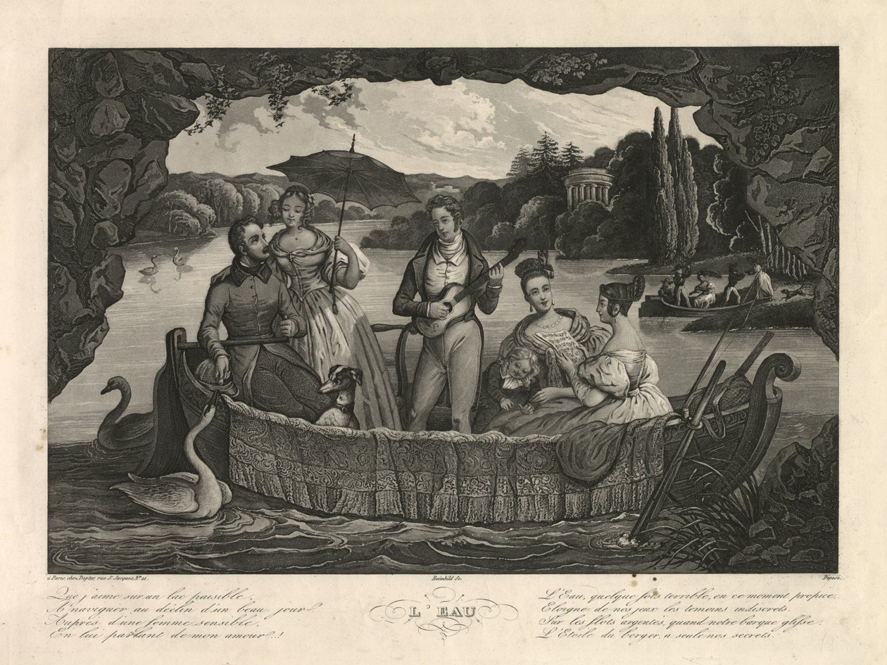 The Water, Pariisi, n.1835 (kaiverrus) tekijältä Unbekannter Künstler