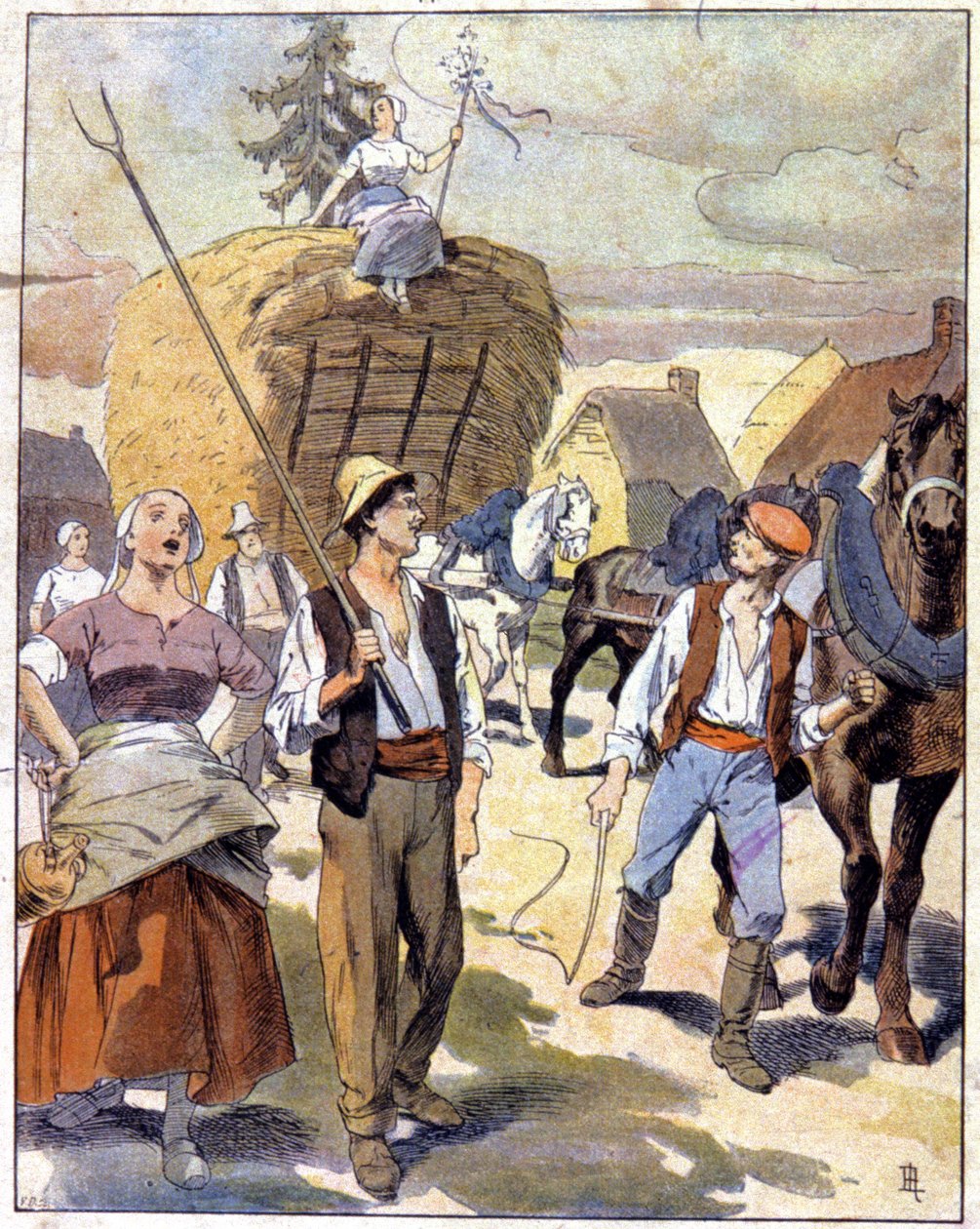 Beaucen viimeinen vehnävaunu, noin 1910 (kuva). tekijältä Unbekannter Künstler
