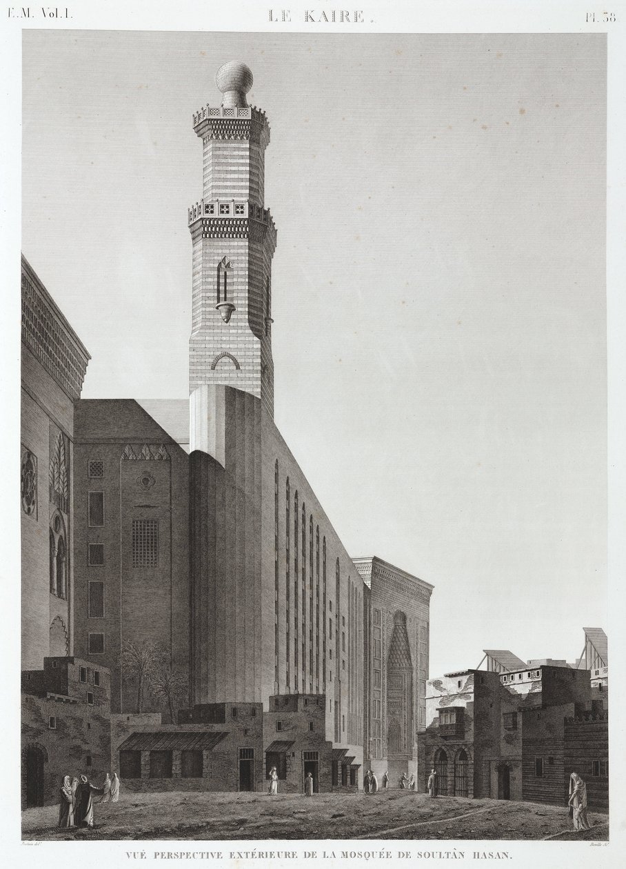 Sulttaani Hassanin moskeija, Kairo, Egypti, n. 1798 tekijältä Unbekannt