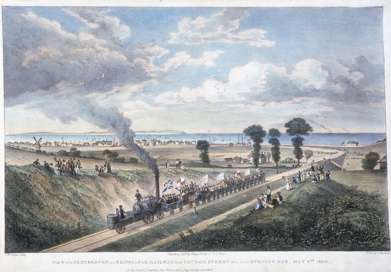 Canterburyn ja Whitstablen rautatien avaaminen, Kent, 3. toukokuuta 1830 tekijältä Unbekannt