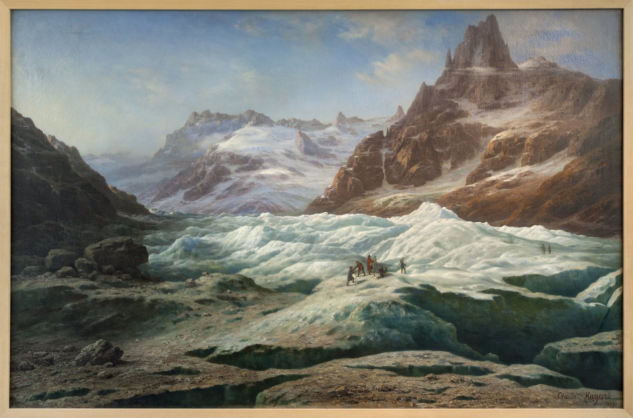 Jäämeri, Claude Hugard de la Tourin (1818-1886) öljymaalaus kankaalle, joka esittää näkymää Alpeille. Valokuvaus, KIM Youngtae, Musee des Beaux Arts de Chambery, Chambery, Ranska. tekijältä Unbekannter Künstler