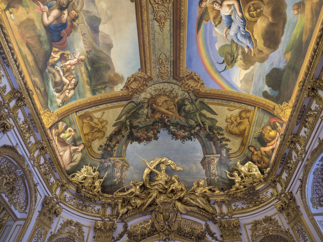 Diane Chasseressen pokaali, Galerie doreen ovesta veistetty ryhmä, Francois Antoine Vasse (1681-1736), noin 1715. Banque de France. Hotel de Toulouse, entinen hotelli de la Villiere, Pariisi - Hotel de Toulouse, Banquin pääkonttori tekijältä Unbekannt
