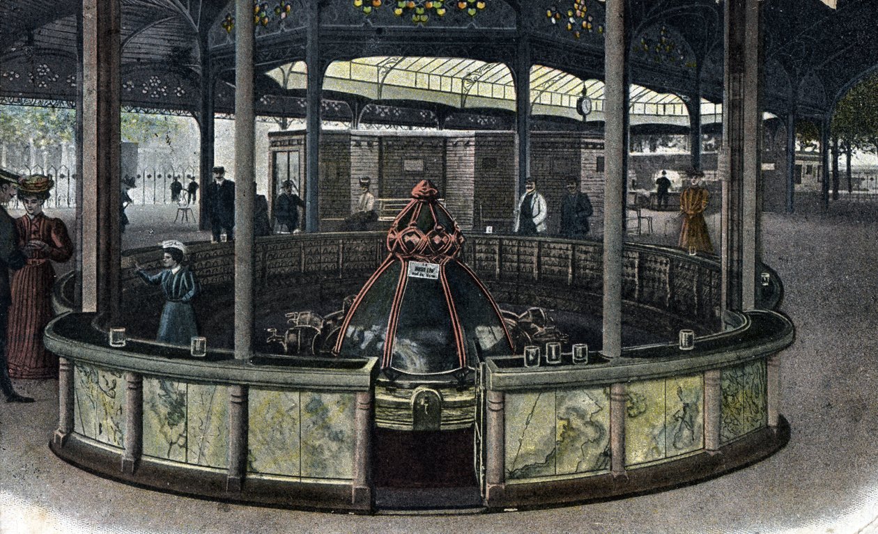 Lämpömatkailu: la source de la sainte Grille a Vichy, Allier 1905 ca. (Kylpylämatkailu: Sainte-Grille-lähde Vichyssä, Ranska) tekijältä Unbekannter Künstler