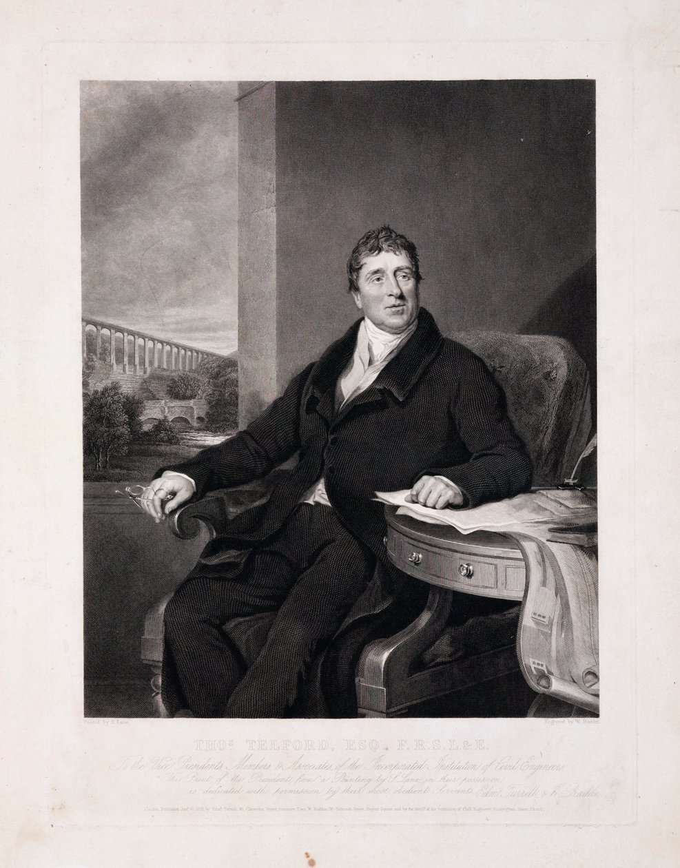 Thomas Telford, skotlantilainen rakennusinsinööri, n. 1810 tekijältä Unbekannt