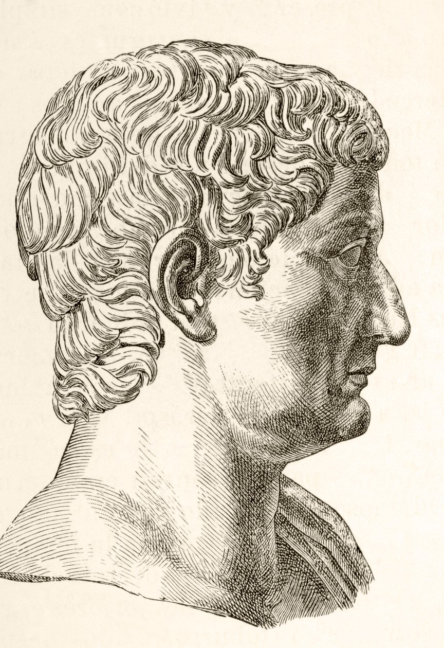 Tiberius Caesar Augustus (42eKr - 37jKr), Rooman toinen keisari, syntynyt Tiberius Claudius Nero, El Mundo Ilustradosta, julkaisi Barcelonan tekijältä Unbekannt