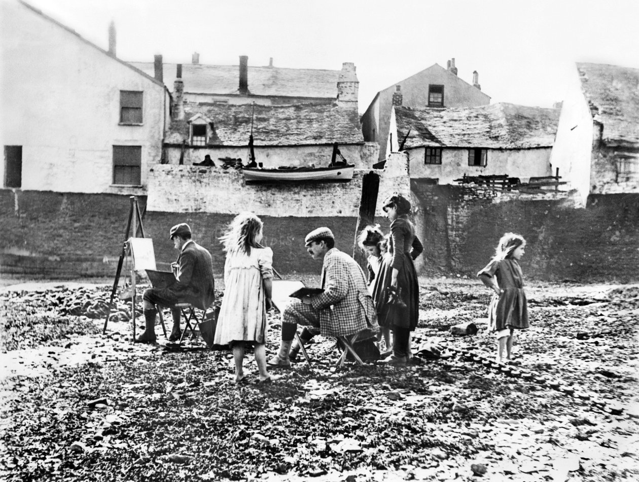 Iso-Britannia : Artists Painting By the River Torridge. Appledore, Devon tekijältä Unbekannt