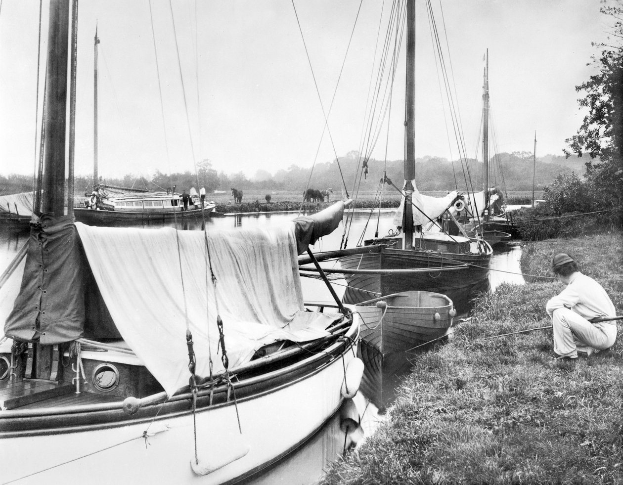 Iso-Britannia: Yachts and River Craft Wroxham Broadissa. Norfolk Broads, tekijältä Unbekannt