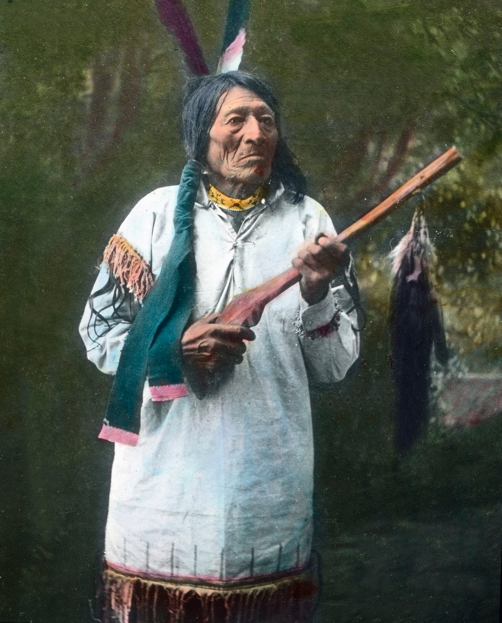 Yhdysvallat, Muotokuva intiaanilääkäristä, C.1910 (kuva) tekijältä Unbekannter Künstler