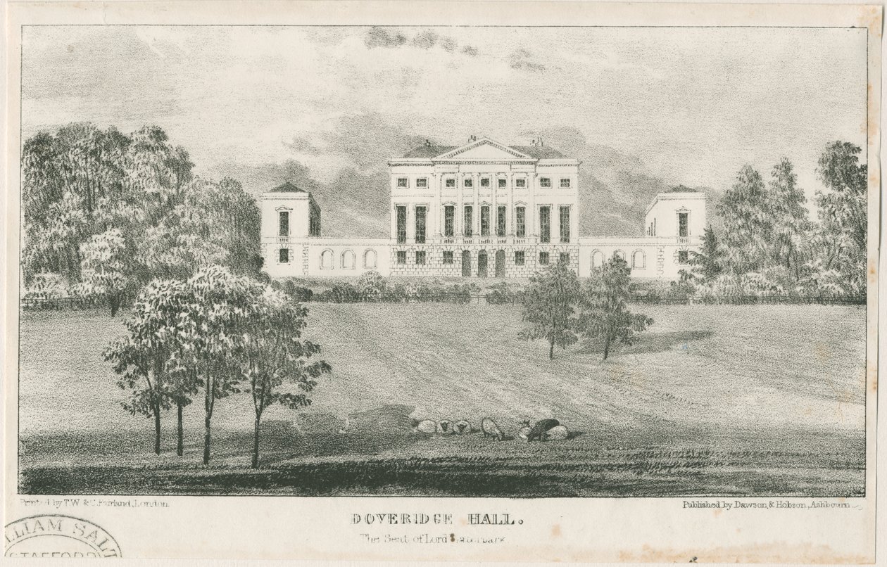 Uttoxeter - Doveridge Hall: litografia, nd [c 1839] tekijältä Unbekannt