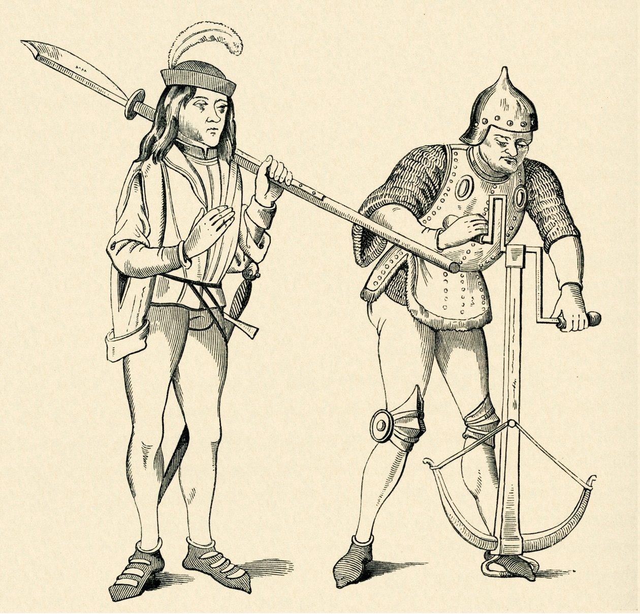 Varlet/Squire ja Archer tekijältä Unbekannter Künstler