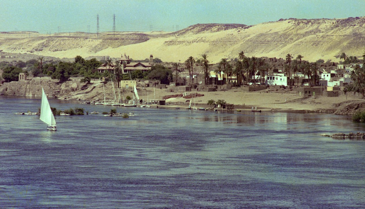Näkymä Niilille Faluka-veneellä Egypti, n. 1979 (kuva) tekijältä Unbekannter Künstler