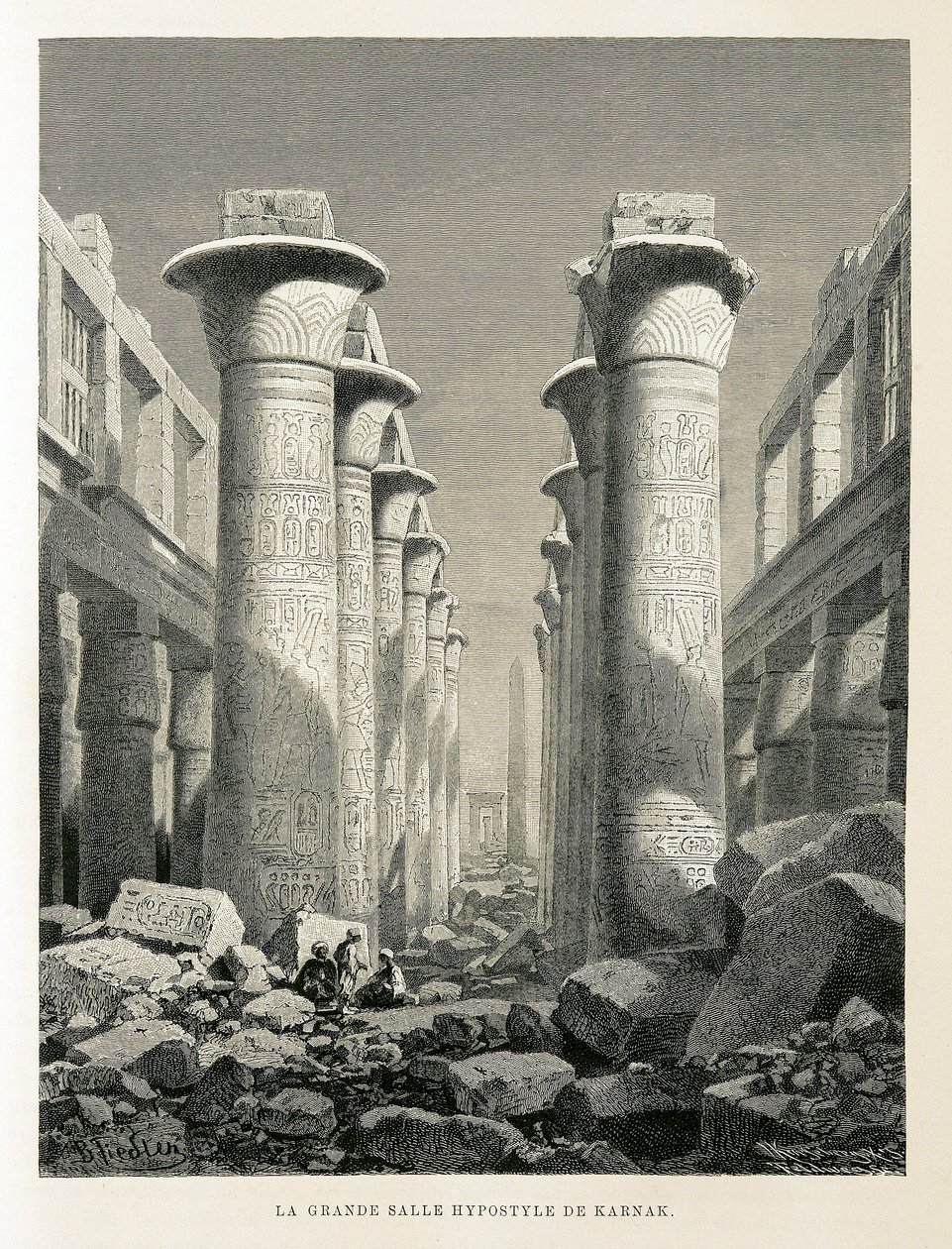 Näkymä Great Hypostyle Halliin Karnakissa Egyptissä Kuva Egyptin atlasesta tekijältä Unbekannter Künstler