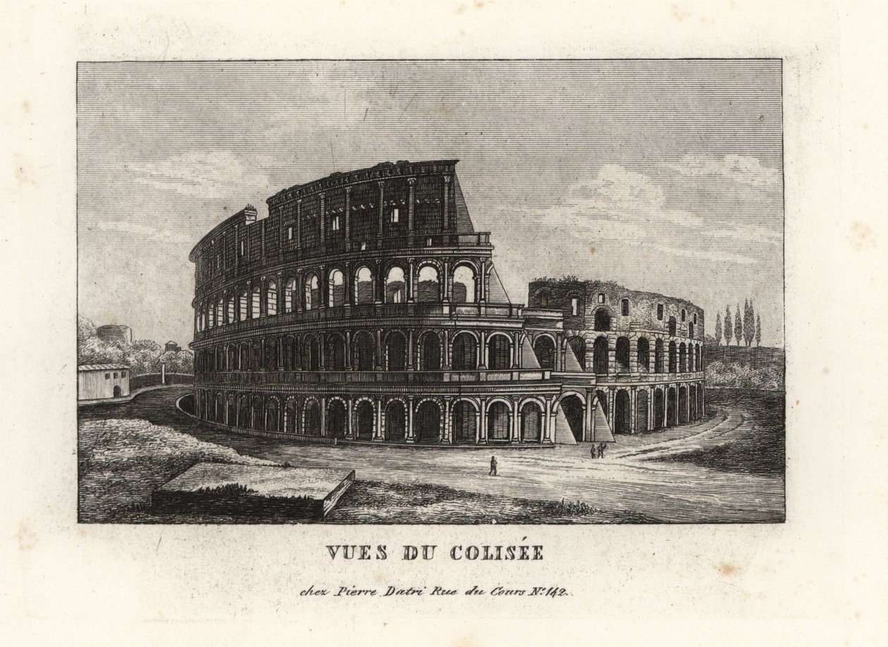 Näkymä Colosseumin raunioille, Amphitheatrum Flavium, Rooma tekijältä Unbekannt