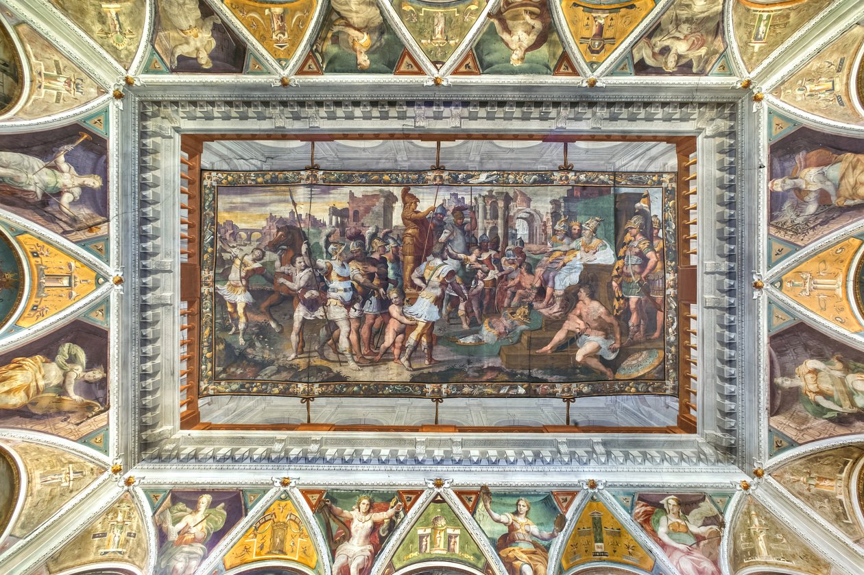 Näkymä Ulysseksen huoneen holviin, Palazzo della Prefettura, Bergamo, Italia (kuva) tekijältä Unbekannter Künstler