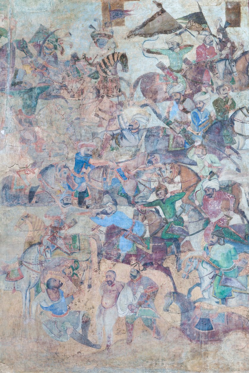 Seinämaalauksia Qeysarieh-portaalissa, Naqsh-e Jahan Imam Square, Esfahan, Iran (fresko) tekijältä Unbekannter Künstler