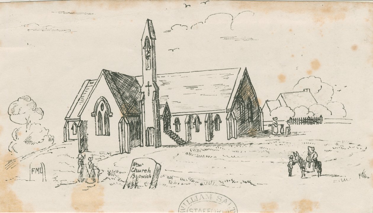 Walton-on-the-Hill Church [Uusi]: litografia, nd [c 1840] tekijältä Unbekannt