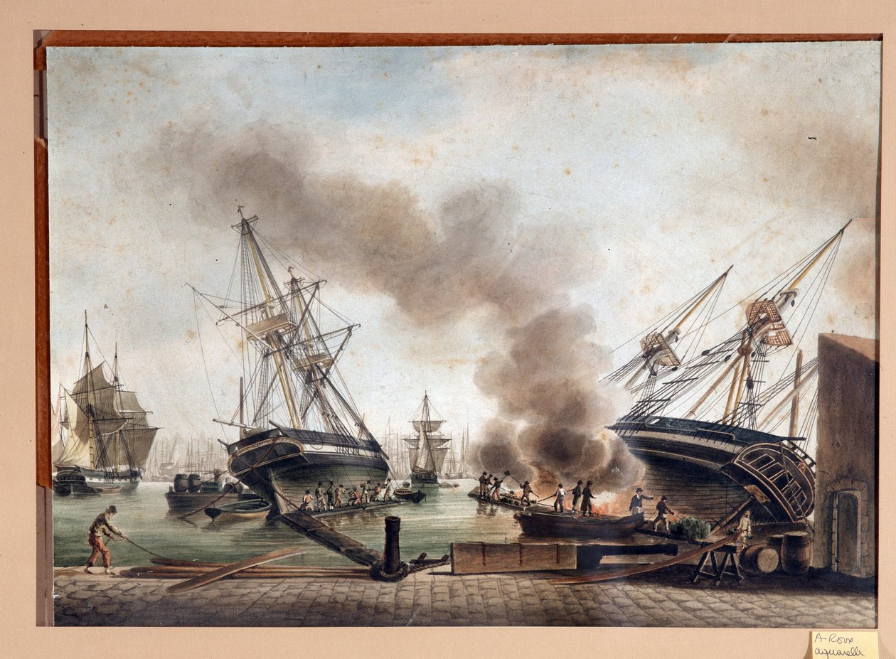 A. Rouxin akvarelli. 1800-luku Marseille, Musee du Vieux Marseille. tekijältä Unbekannter Künstler