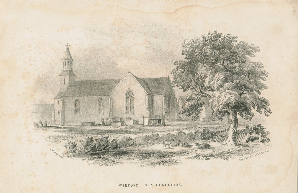Weeford Church: litografia, 1841 tekijältä Unbekannt