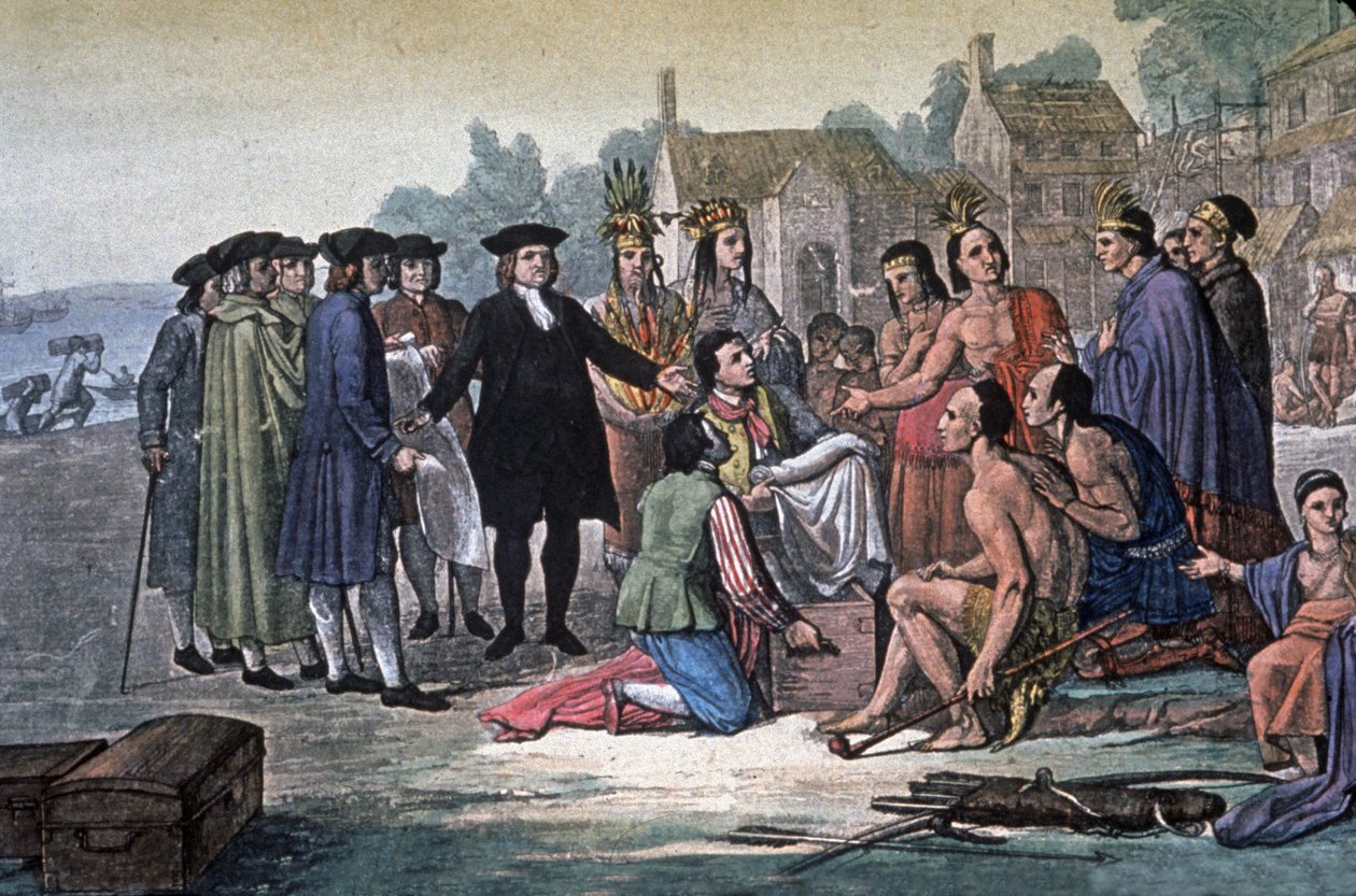 William Penn ja Delaware Nationin intiaanit, Pennsylvania tekijältä Unbekannter Künstler