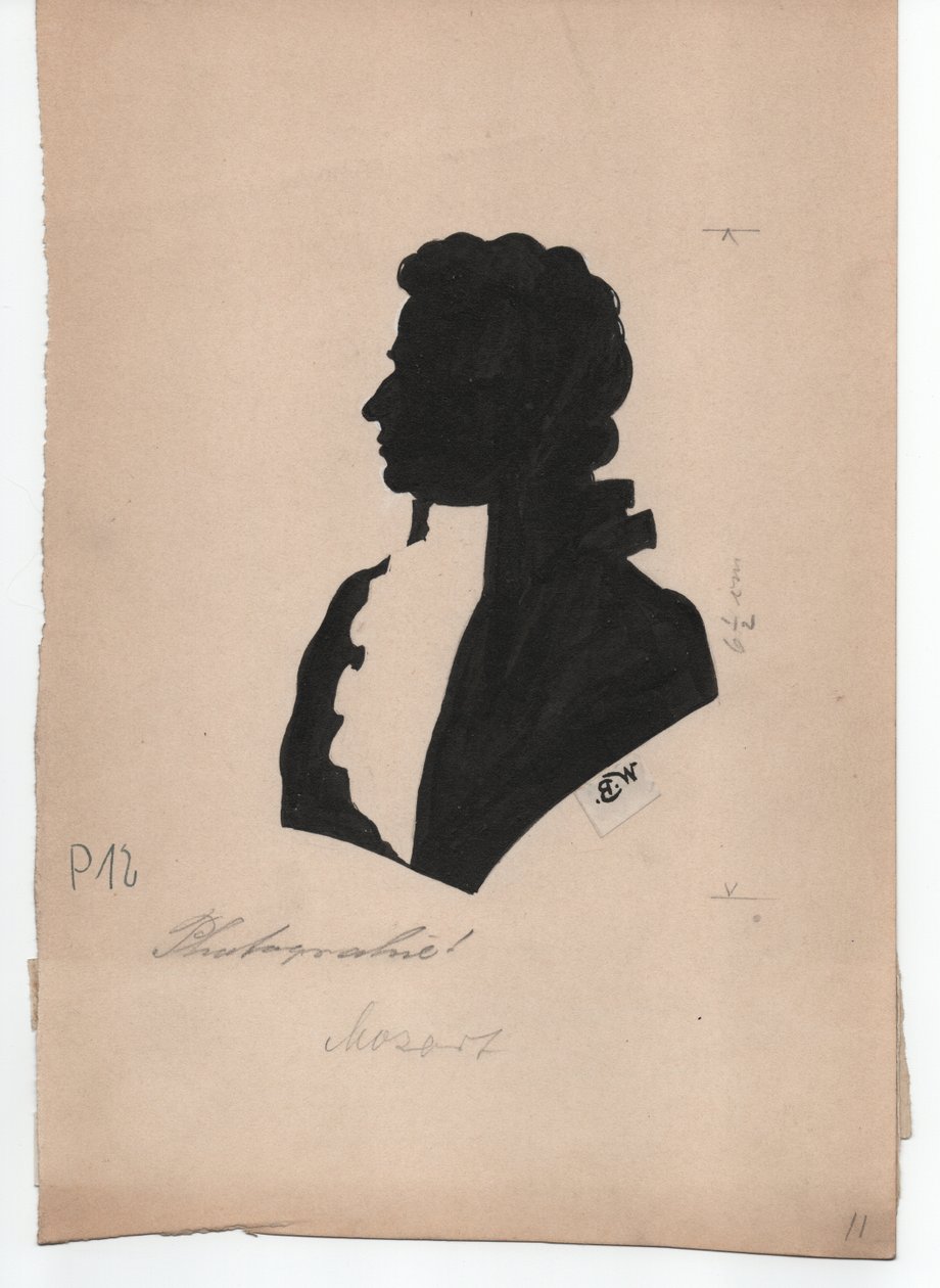 Wolfgang Amadeus Mozart (1756-1791) (noin 1850, siluetti) tekijältä Unbekannter Künstler