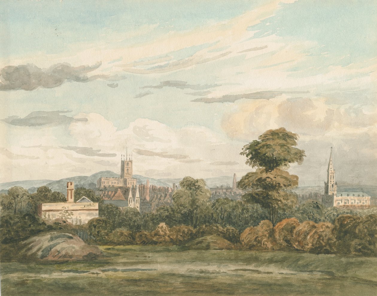 Wolverhampton - South View: akvarellimaalaus ja [c 1830] tekijältä Unbekannt