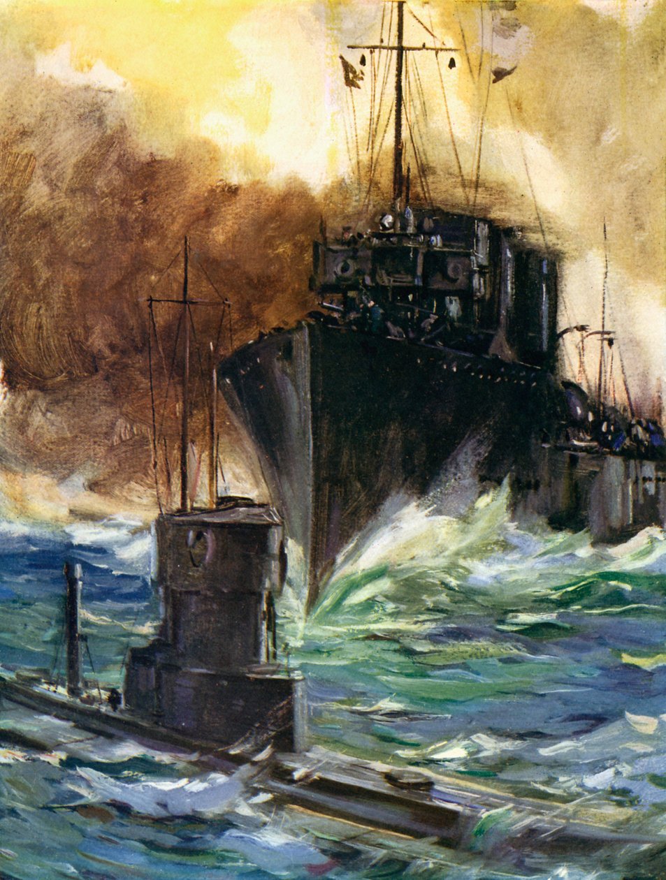 Ensimmäinen maailmansota - H.M.S. Badger (Mäyrä) tekijältä Unbekannter Künstler