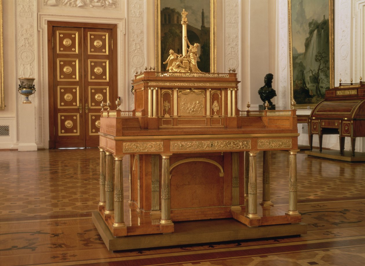 Kirjoituspöytä pienellä kaapilla, kirjoittanut David Roentgen (1743-1807), Neuwied tekijältä Unbekannt