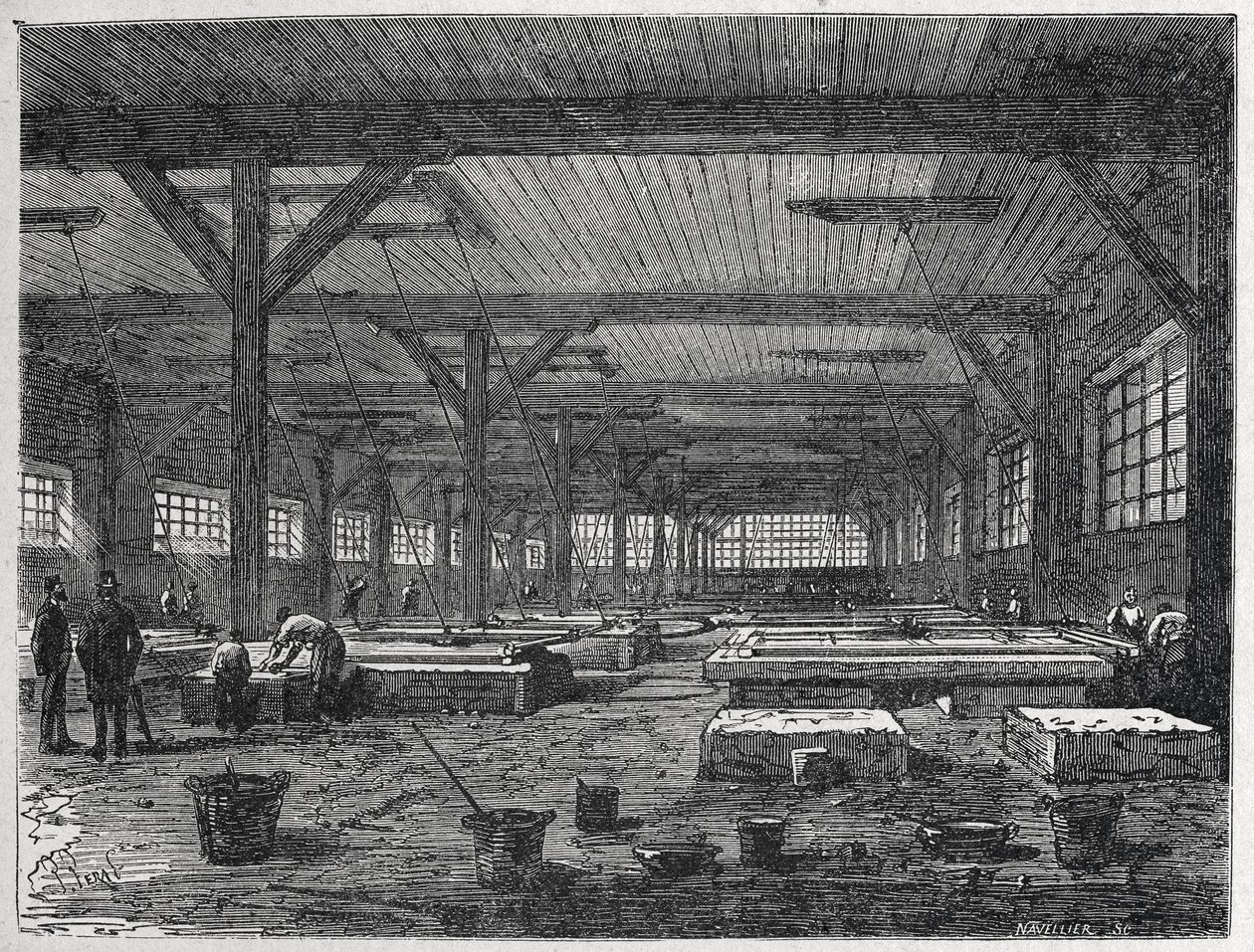 lasitehdas : peilin valmistus, n.1880 (kaiverrus). tekijältä Unbekannter Künstler