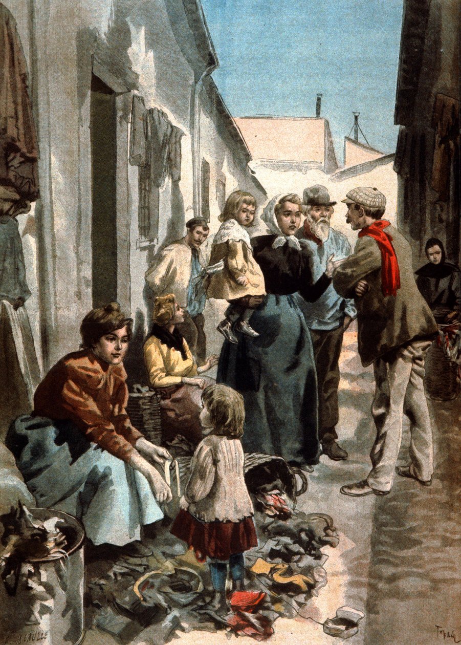 räsymiehiä Pariisissa, n. 1900 (kuvitus). tekijältä Unbekannter Künstler