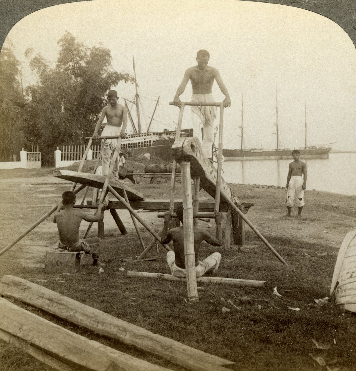 Filippiiniläinen saha, Cebu, Filippiinit. tekijältä Underwood and Underwood
