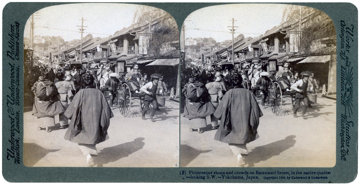 Batsumati Street, Yokohama, Japani, 1904. tekijältä Underwood and Underwood