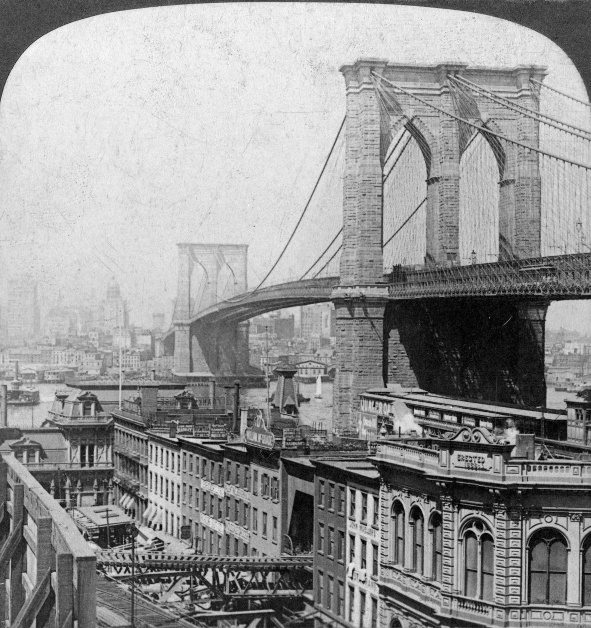 Brooklyn Bridge, New York, USA, 1901. tekijältä Underwood and Underwood