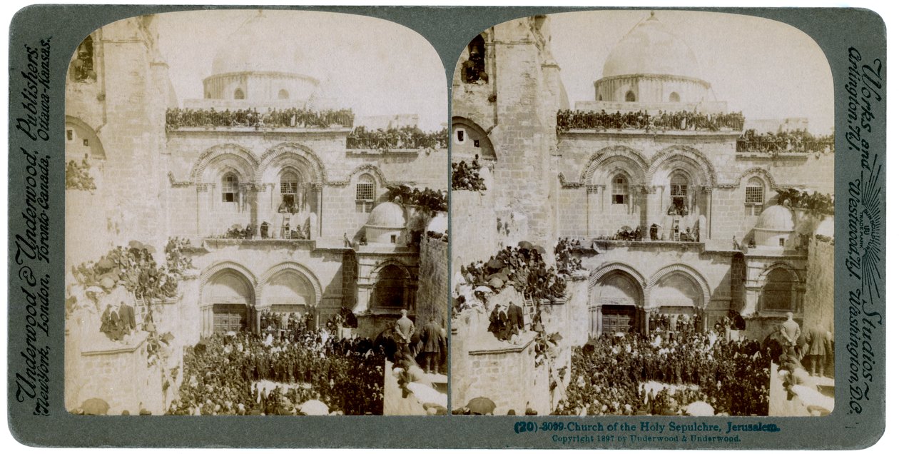 Pyhän haudan kirkko, Jerusalem, Palestiina, 1897. tekijältä Underwood and Underwood