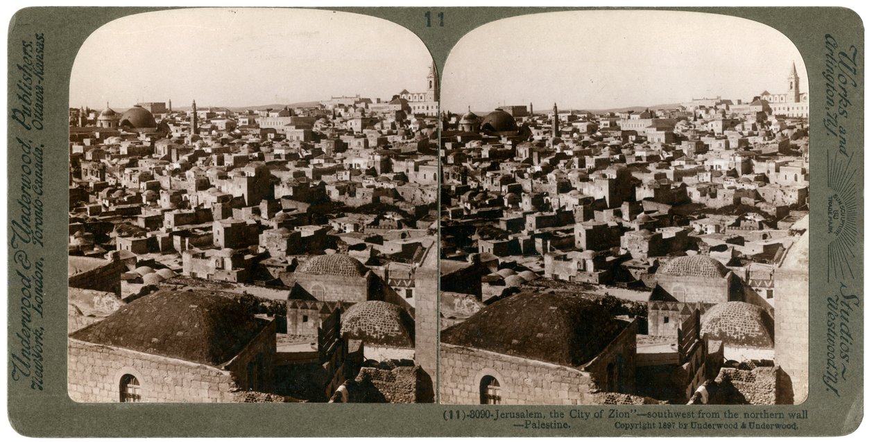 Jerusalem pohjoisesta muurista nähtynä, Palestiina, 1897. tekijältä Underwood and Underwood