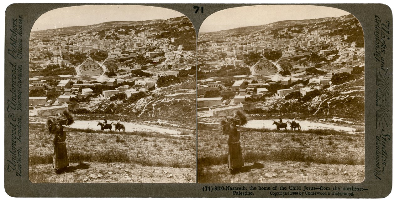 Nasaret koillisesta katsottuna, Palestiina, 1900. tekijältä Underwood and Underwood